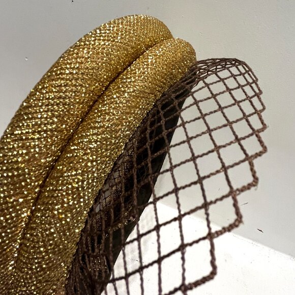 Lot 4 Vintage 1960s Ring Hats Gold Pink Polka Dots Orchid Headpiece Fascinator main image 7